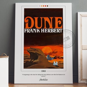 Poster di copertina del libro Dune / Frank Herbert, Poster di Dune, Stampa di Dune, Poster di libri, Stampa di libri, Arte della parete su tela, Arte del libro, Regalo per gli amanti dei libri