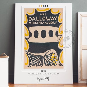 Poster della copertina del libro della signora Dalloway / Virginia Woolf, Poster della signora Dalloway, Stampa della signora Dalloway, Poster di libri, Arte della parete su tela, Regalo per gli amanti dei libri
