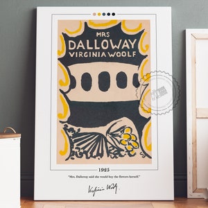 Mrs Dalloway Book Cover Poster | Virginia Woolf, Mrs Dalloway Poster, Mrs Dalloway Print, Book Posters, Canvas Wall Art, Book Lover Gift