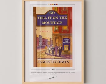 Póster de portada del libro "Ve y cuéntalo en la montaña" / James Baldwin, póster de "Ve y cuéntalo en la montaña", pósteres de libros, impresión en lienzo, regalo para amantes de los libros