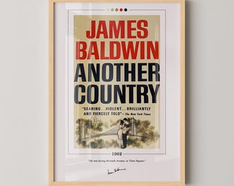 Póster de portada del libro "Otro país" / James Baldwin, póster de "Otro país", impresión de "Otro país", póster de libro, impresión en lienzo, regalo para amantes de los libros