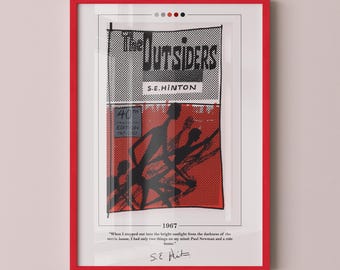 The Outsiders Book Cover Poster | S. E. Hinton, The Outsiders Poster, The Outsiders Print, Book Posters, Canvas Wall Art, Book Lover Gift