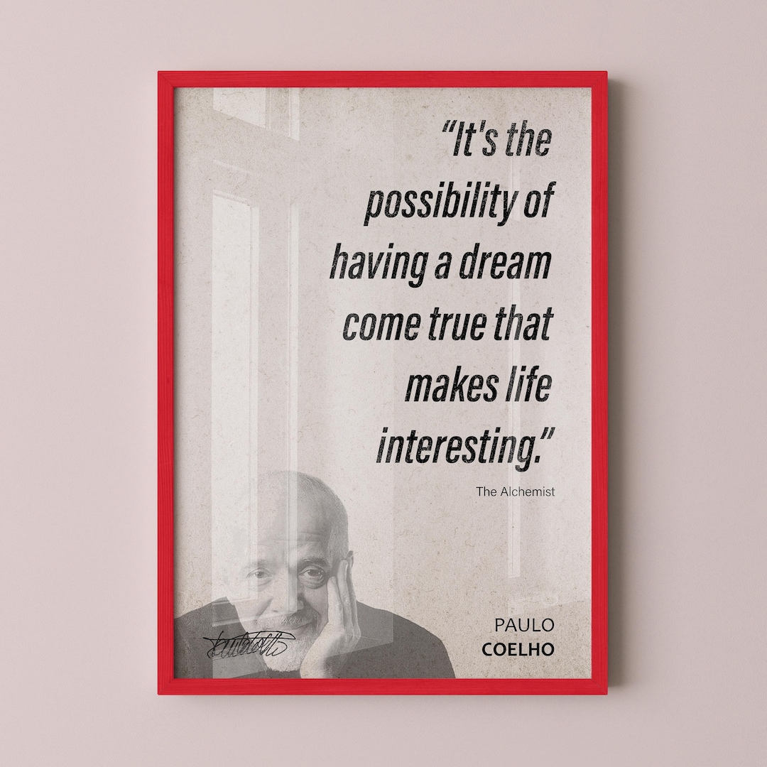 Paulo Coelho Quote Wall Art | the Alchemist Quote Poster, Quote Print ...