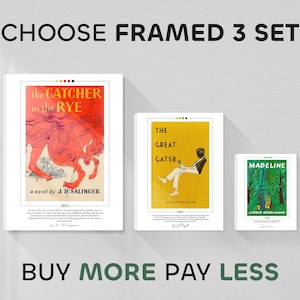 Choose Your Framed Book Cover Posters Set of 3 | Book Posters, Book Prints, Canvas Wall Art, Book Art, Book Lover Gift, Bookish Gifts