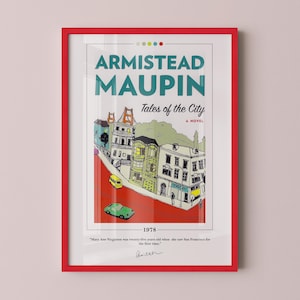 Tales of the City Book Cover Poster | Armistead Maupin, Tales of the City Poster, Book Posters, Canvas Wall Art, Book Art, Book Lover Gift