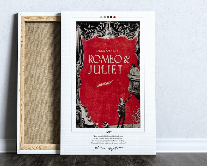 Romeo and Juliet Book Cover Poster William Shakespeare - Etsy