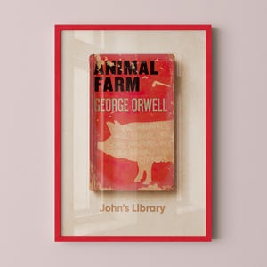 Animal Farm Custom Library Wall Art, Personalized Book Cover Poster, Library Decor, Book Lover Gift, Literary Gifts, Bookish Gifts, Book Art
