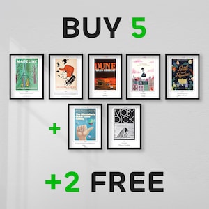 ACQUISTA 5 RICEVI +2 GRATIS Scegli la copertina del tuo libro Poster / Poster di libri, Stampe di libri, Arte da parete su tela, Arte del libro, Regalo per gli amanti dei libri, Regali libreschi