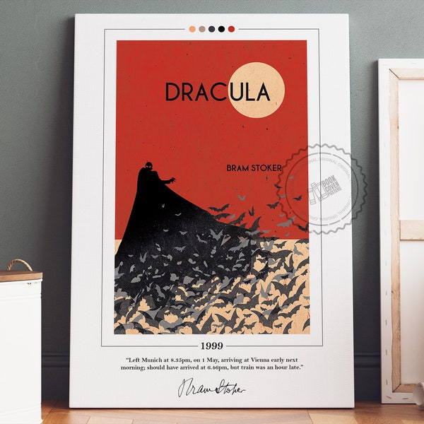 Dracula Book Cover Poster | Bram Stoker, Dracula Poster, Dracula Print, Book Posters, Canvas Print, Book Art, Book Lover Gift, Bookish Gifts