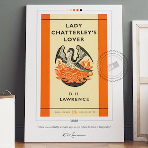 Poster di copertina del libro dell'amante di Lady Chatterley / D. H. Lawrence, poster dell'amante di Lady Chatterley, poster di libri, arte della parete su tela, regalo per gli amanti dei libri