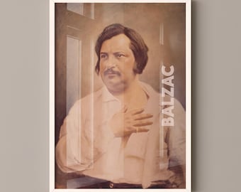 Honoré De Balzac - Author Poster | Literary Poster | Writer Gift