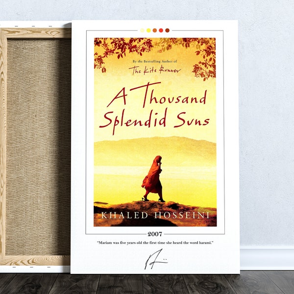 Affiche de couverture de livre « Les mille soleils magnifiques » | Khaled Hosseini, affiche Mille soleils magnifiques, affiches de livres, oeuvre d'art, oeuvre d'art murale sur toile