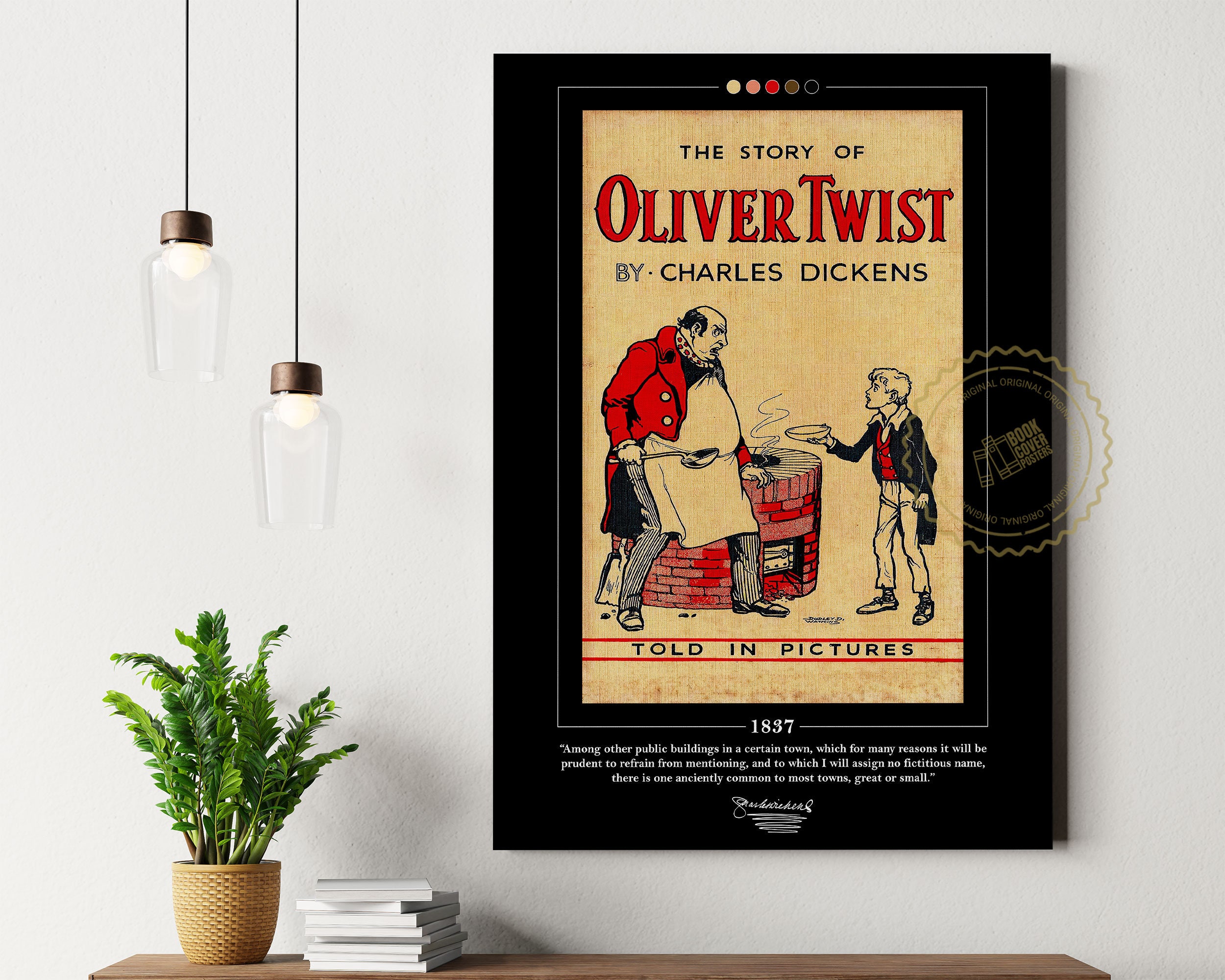  Oliver Twist Title Page - Classroom Library Old Wall Art Book  Cover Print, Great Literary Gifts for Bookish and Book Lovers Best Friend,  11x14 Unframed Typography Book Page Print Poster 