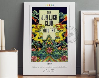The Joy Luck Club Book Cover Poster | Amy Tan, Joy Luck Club Poster, Joy Luck Club Print, Book Posters, Canvas Wall Art, Book Lover Gift