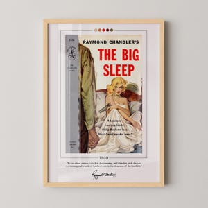 The Big Sleep Book Cover Poster | Raymond Chandler, The Big Sleep Poster, The Big Sleep Print, Book Posters, Canvas Wall Art, Book Art