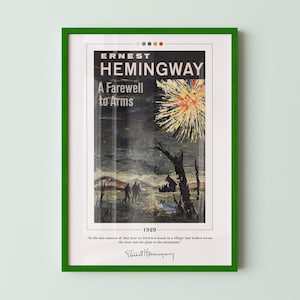 A Farewell to Arms Book Cover Poster | Ernest Hemingway, A Farewell to Arms Poster, Book Posters, Book Art, Canvas Wall Art, Book Lover Gift