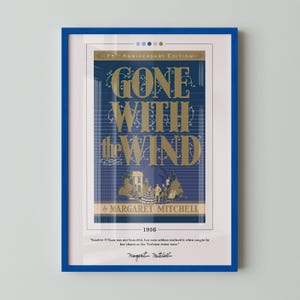 Autant en emporte le vent poster couverture de livre | Margaret Mitchell, affiche Autant en emporte le vent, impression Autant en emporte le vent, affiches de livres, art mural sur toile