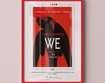 We Book Cover Poster | Yevgeny Zamyatin, We Poster, We Print, Book Posters, Canvas Wall Art, Book Art, Book Lover Gift