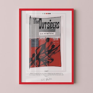 The Outsiders Book Cover Poster | S. E. Hinton, The Outsiders Poster, The Outsiders Print, Book Posters, Canvas Wall Art, Book Lover Gift
