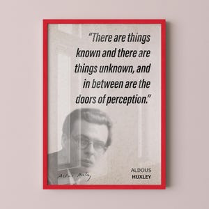 Aldous Huxley Quote Wall Art | Doors of Perception Quote Poster, Quote Print, Quote Art, Book Quotes, Canvas Wall Art, Book Lover Gift