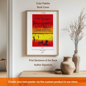 Fear and Loathing in Las Vegas Book Cover Poster | Hunter S. Thompson, Fear and Loathing in Las Vegas Poster, Book Posters, Book Lover Gift image 2