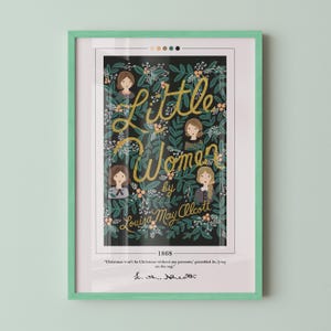Little Women Book Cover Poster | Louisa May Alcott, Little Women Poster, Little Women Print, Book Posters, Canvas Print, Book Lover Gift