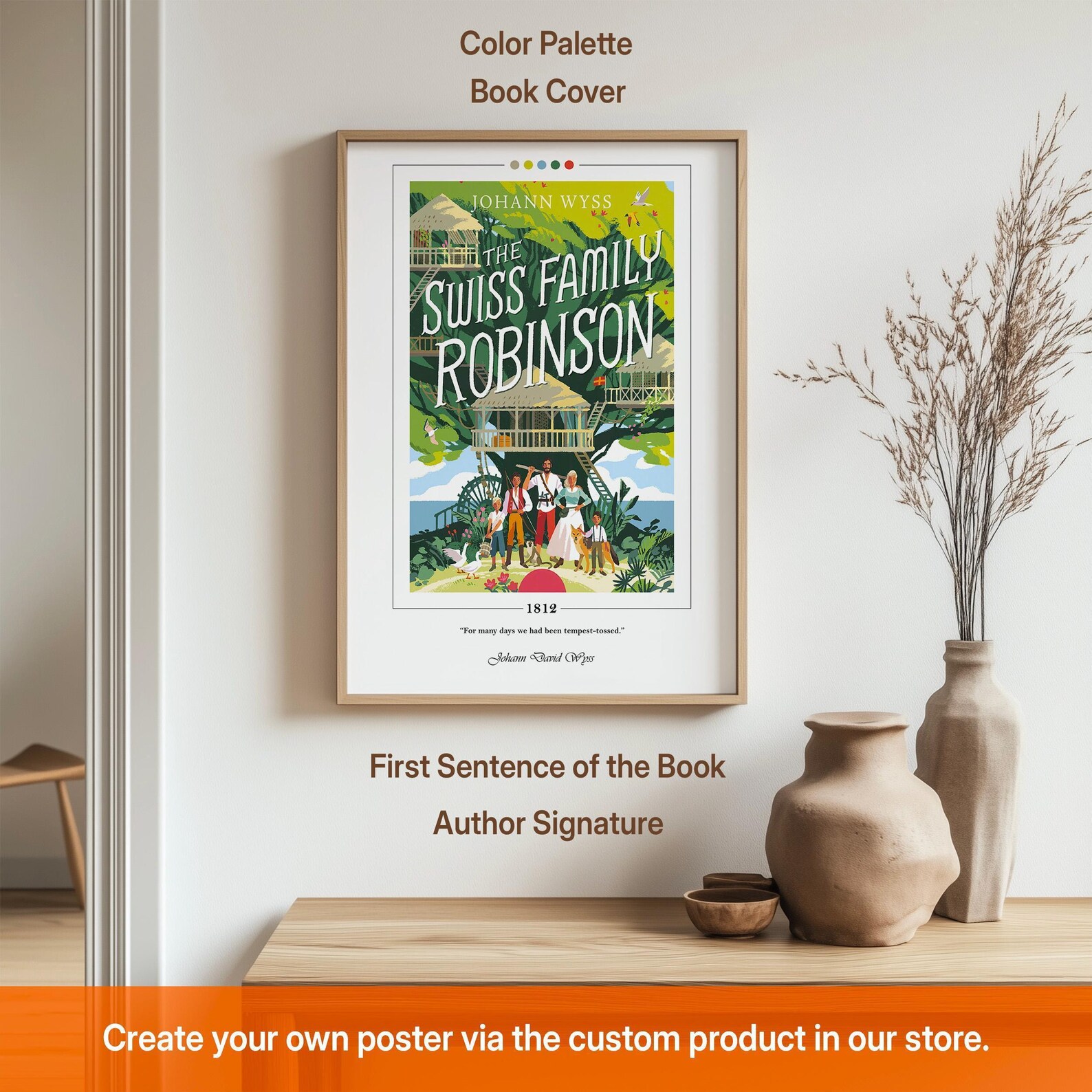 The Swiss Family Robinson Book Cover Poster | Johann David Wyss, the ...
