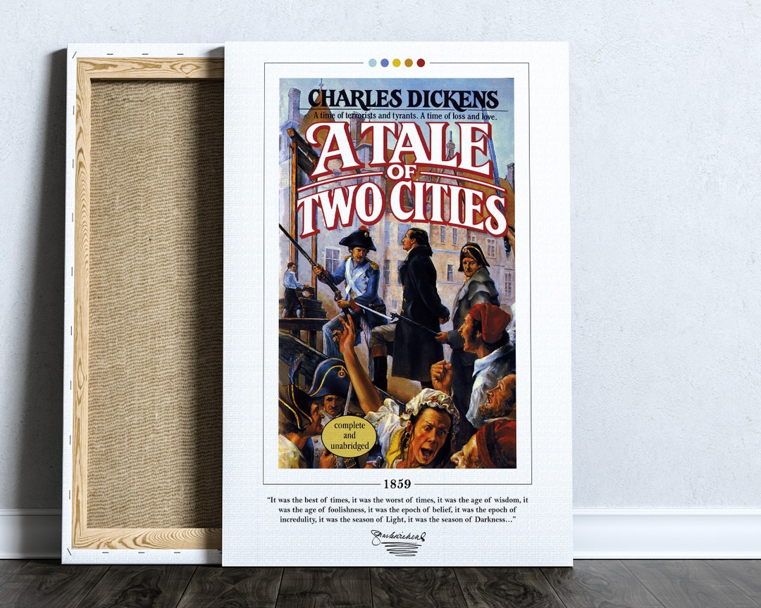 A Tale of Two Cities Book Cover Poster | Charles Dickens, A Tale of Two ...