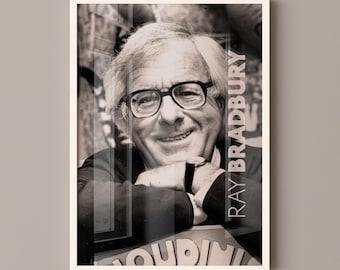 Ray Bradbury Poster Canvas Wall Art, Book Lover Gifts, Gifts for Readers, Bookish Gifts, Bookworm Gifts, Library Decor