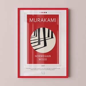 Norwegian Wood Book Cover Poster | Haruki Murakami, Norwegian Wood Poster, Book Posters, Book Art, Canvas Wall Art, Book Lover Gift