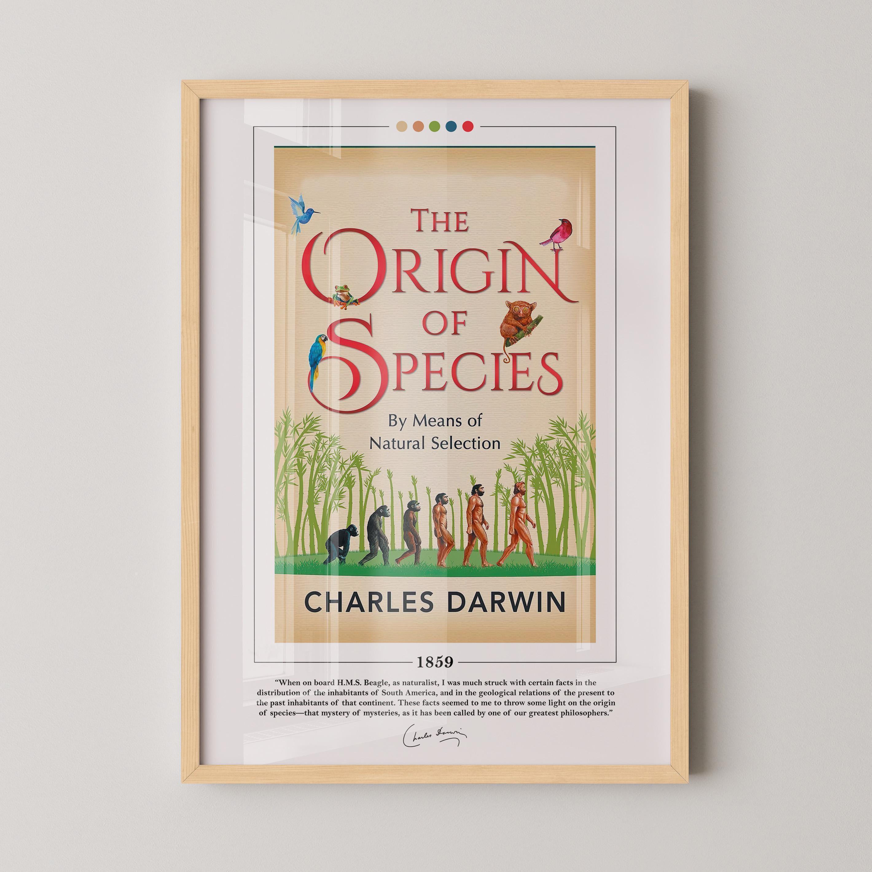 The Origin of Species Book Cover Poster | Charles Darwin, Origin
