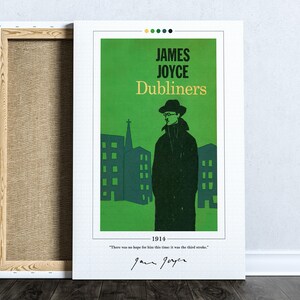 Poster di copertina del libro dei dublinesi / James Joyce, poster dei dublinesi, stampa dei dublinesi, poster di libri, arte del libro, arte della parete su tela, regalo per gli amanti dei libri