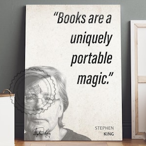Stephen King Quote Wall Art | &quot;Portable Magic&quot; Quote Poster, Quote Print, Quote Art, Book Quote, Canvas Wall Art, Book Lover Gift