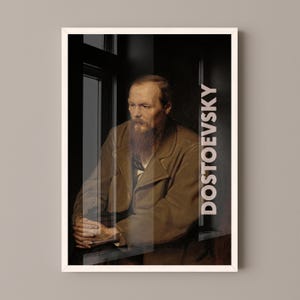 Póster de Fiódor Dostoievski, lienzo decorativo para pared, regalos para amantes de los libros, regalos para lectores, regalos para amantes de los libros, regalos para ratones de biblioteca, decoración de bibliotecas