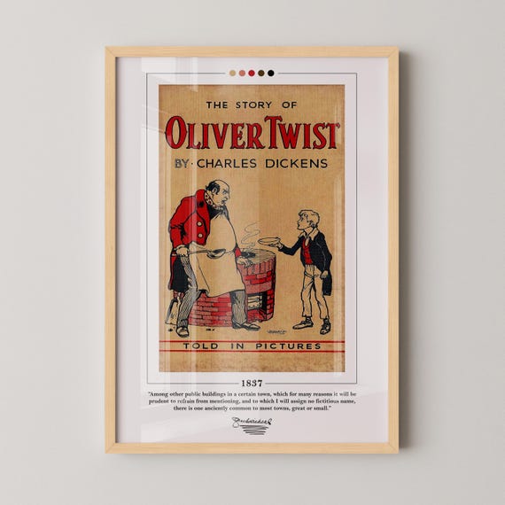 Oliver Twist Book Cover Poster | Charles Dickens, Oliver Twist