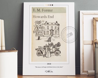 Howards End Book Cover Poster | E. M. Forster, Howards End Poster, Howards End Print, Book Posters, Canvas Wall Art, Book Lover Gift