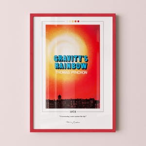 Gravity's Rainbow Book Cover Poster | Thomas Pynchon, Gravity's Rainbow Poster, Book Posters, Canvas Wall Art, Book Art, Book Lover Gift
