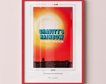 Gravity's Rainbow Book Cover Poster | Thomas Pynchon, Gravity's Rainbow Poster, Book Posters, Canvas Wall Art, Book Art, Book Lover Gift