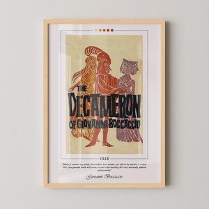 Plakat na okładkę książki "Dekameron" | Giovanni Boccaccio, Plakat "Dekameron", Druk "Dekameron", Plakaty książkowe, Sztuka książkowa, Wydruk na płótnie