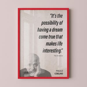 Paulo Coelho Quote Wall Art | The Alchemist Quote Poster, Quote Print, Quote Art, Book Quote, Canvas Wall Art, Book Lover Gift
