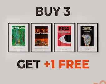 Buy 3 Get 1 Free Choose Your Book Cover Posters | Book Posters, Book Prints, Canvas Wall Art, Book Art, Book Lover Gift, Bookish Gifts