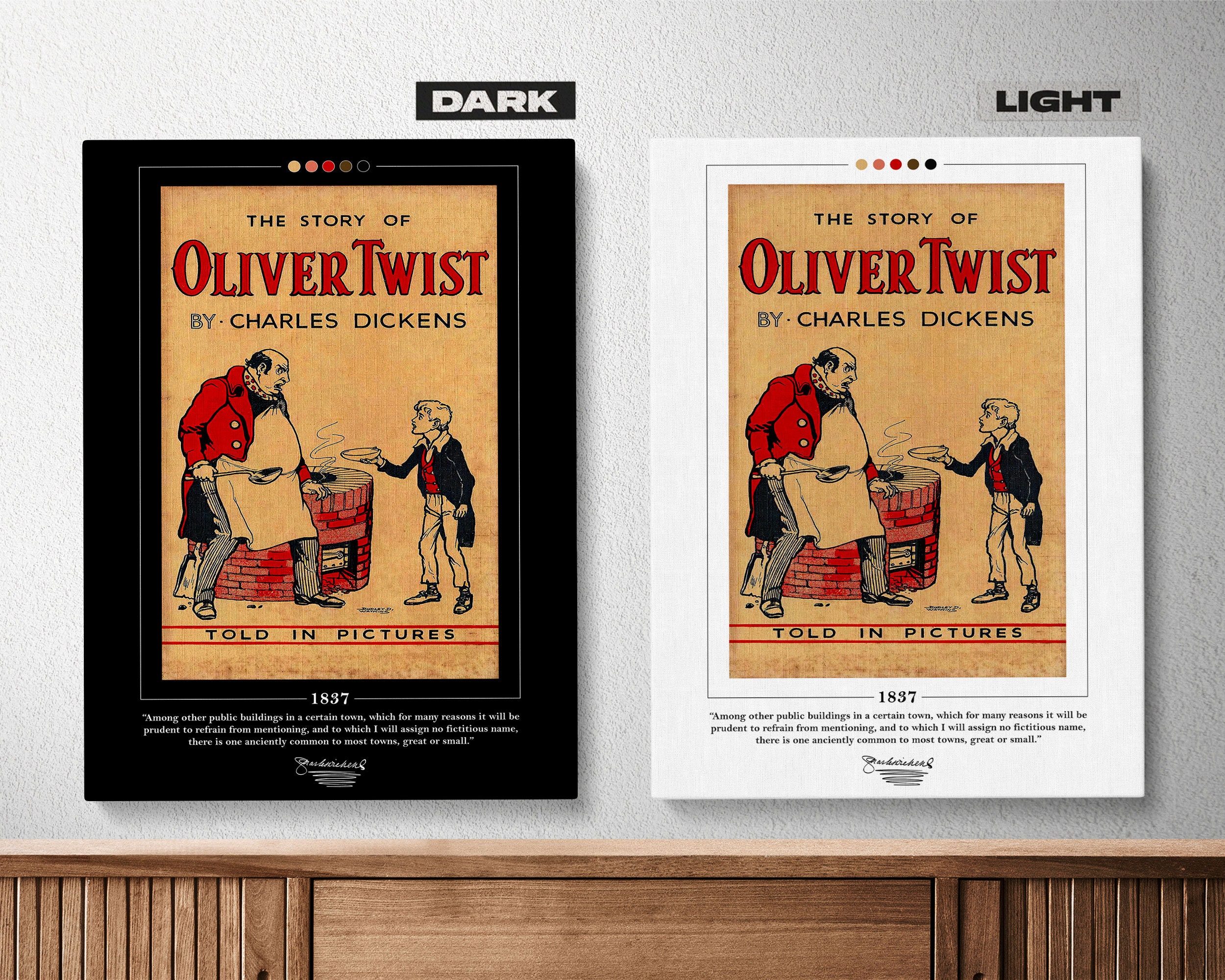  Oliver Twist Title Page - Classroom Library Old Wall Art Book  Cover Print, Great Literary Gifts for Bookish and Book Lovers Best Friend,  11x14 Unframed Typography Book Page Print Poster 