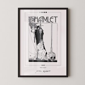 Hamlet Book Cover Poster | William Shakespeare, Hamlet Poster, Hamlet Print, Book Posters, Canvas Wall Art, Book Art, Book Lover Gift