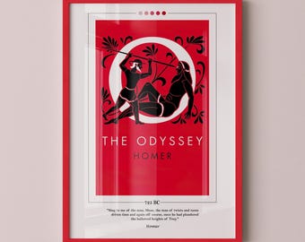 Odyssey-boekomslagposter | Homer, Odyssey-poster, Odyssey-afdruk, boekposters, boekafdrukken, boekkunst, canvas muurkunst, cadeau boekenliefhebber