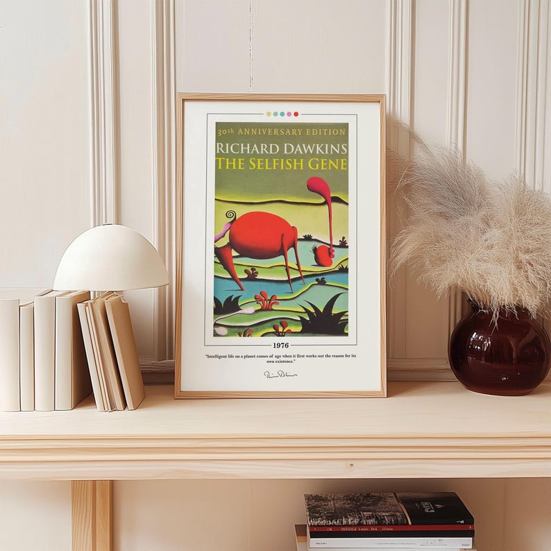 The Selfish Gene Book Cover Poster | Richard Dawkins, the Selfish Gene ...