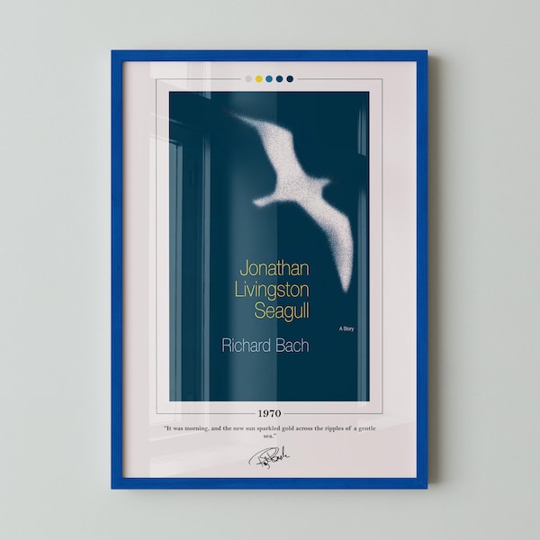 Jonathan Livingston Seagull Book Cover Poster | Richard Bach, Jonathan Livingston Seagull Poster, Book Poster, Canvas Print, Book Lover Gift