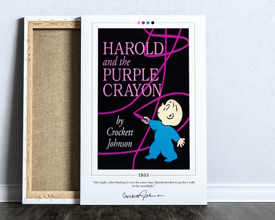 Harold and the Purple Crayon Book Cover Poster Crockett Johnson, Harold