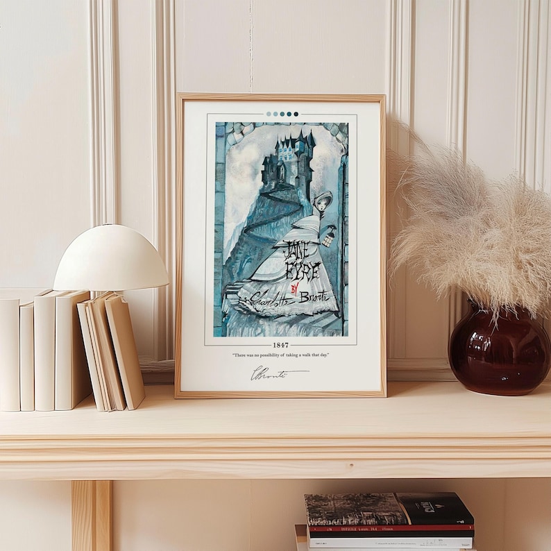 Jane Eyre Book Cover Poster | Charlotte Bronte, Jane Eyre Poster, Jane Eyre Print, Book Posters, Book Art, Canvas Wall Art, Book Lover Gift image 6