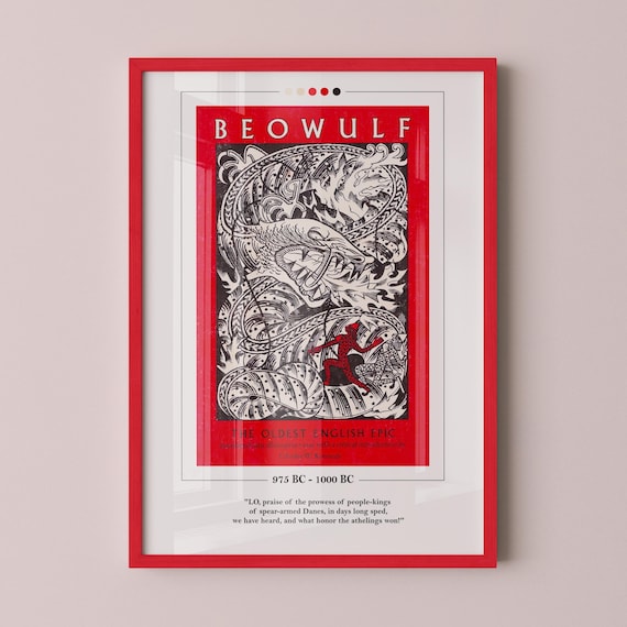 Beowulf Book Cover Poster | Beowulf Poster, Beowulf Print, Book