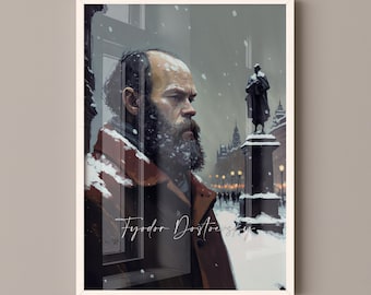Poster de Fiodor Dostoïevski sur toile | Art mural sur toile de Fiodor Dostoïevski, impression de Fiodor Dostoïevski, affiches de livres, art du livre, cadeau pour amoureux des livres
